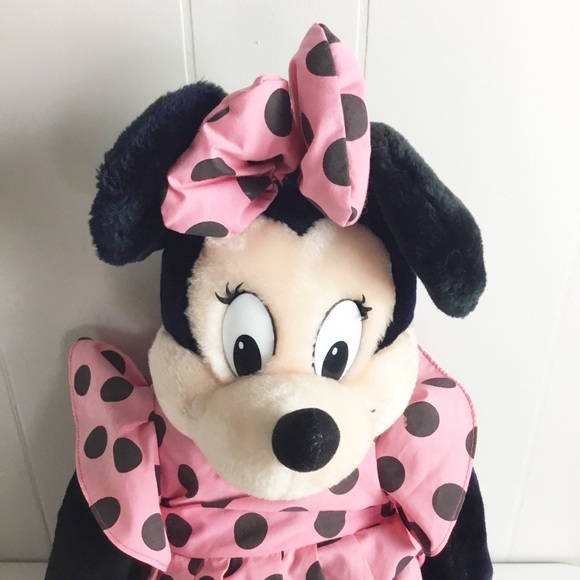 Vintage Applause Minnie Mouse Jumbo 25" Plush Stuffed Animal Doll Pink Black - Picture 2 of 6